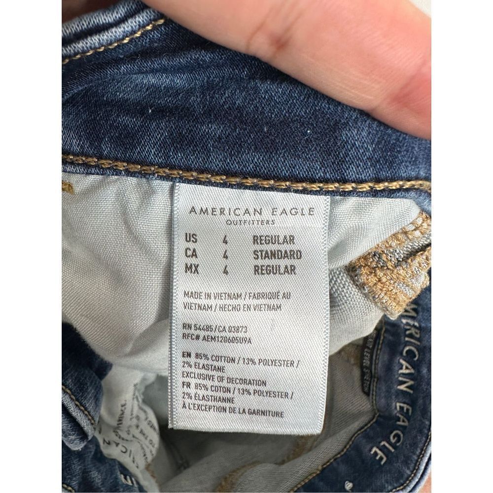 American Eagle Jeans Womens Distressed Blue Pants Stretch Size 4 - Picture 10 of 11